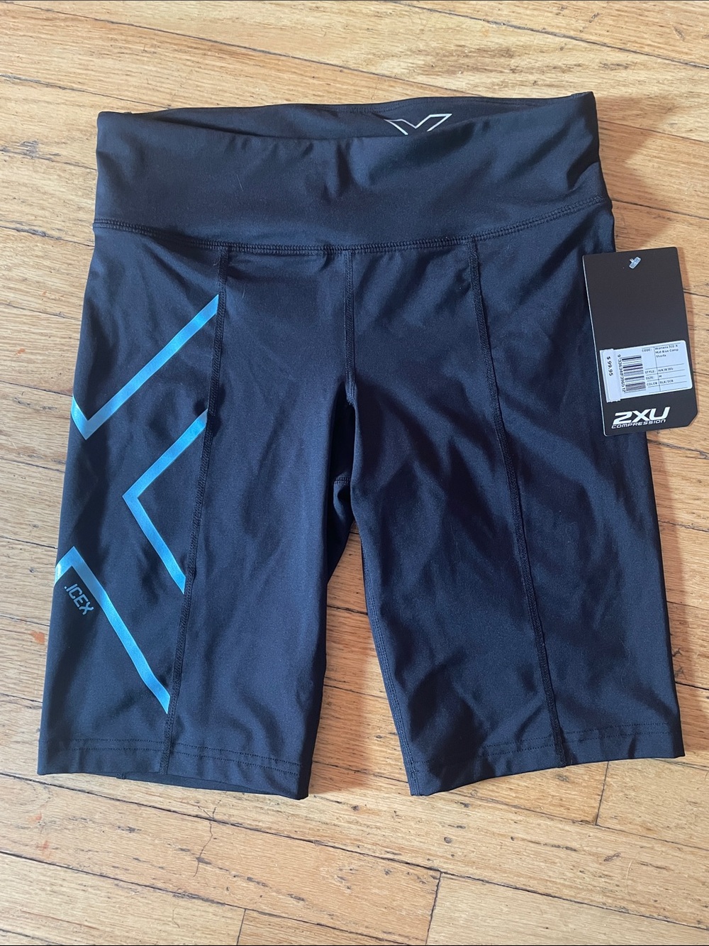 2XU Women's Black Bike Shorts with Blue Accents